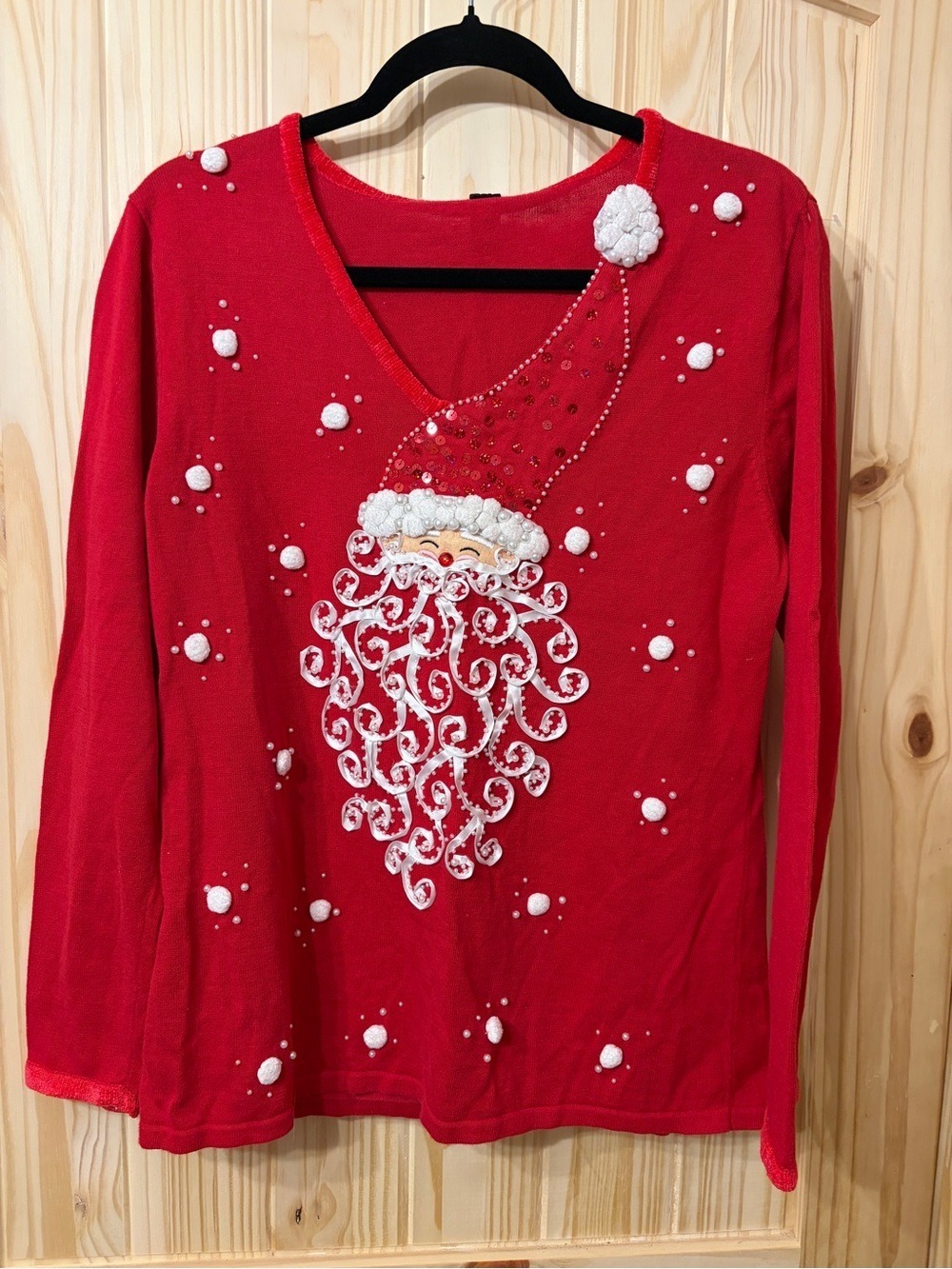Vintage Berek Christmas Sweater Santa Clause Holidays festive Party Large